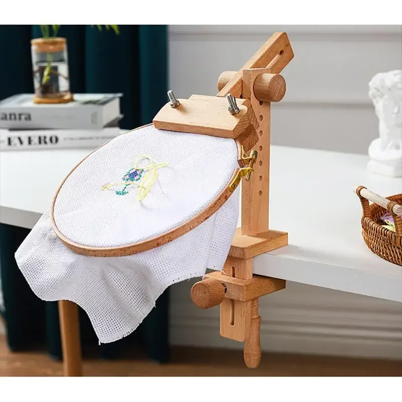 Embroidery Hoop Stand - 360 ° Drehbarer, verstellbarer Desktop-Stickrahmen aus