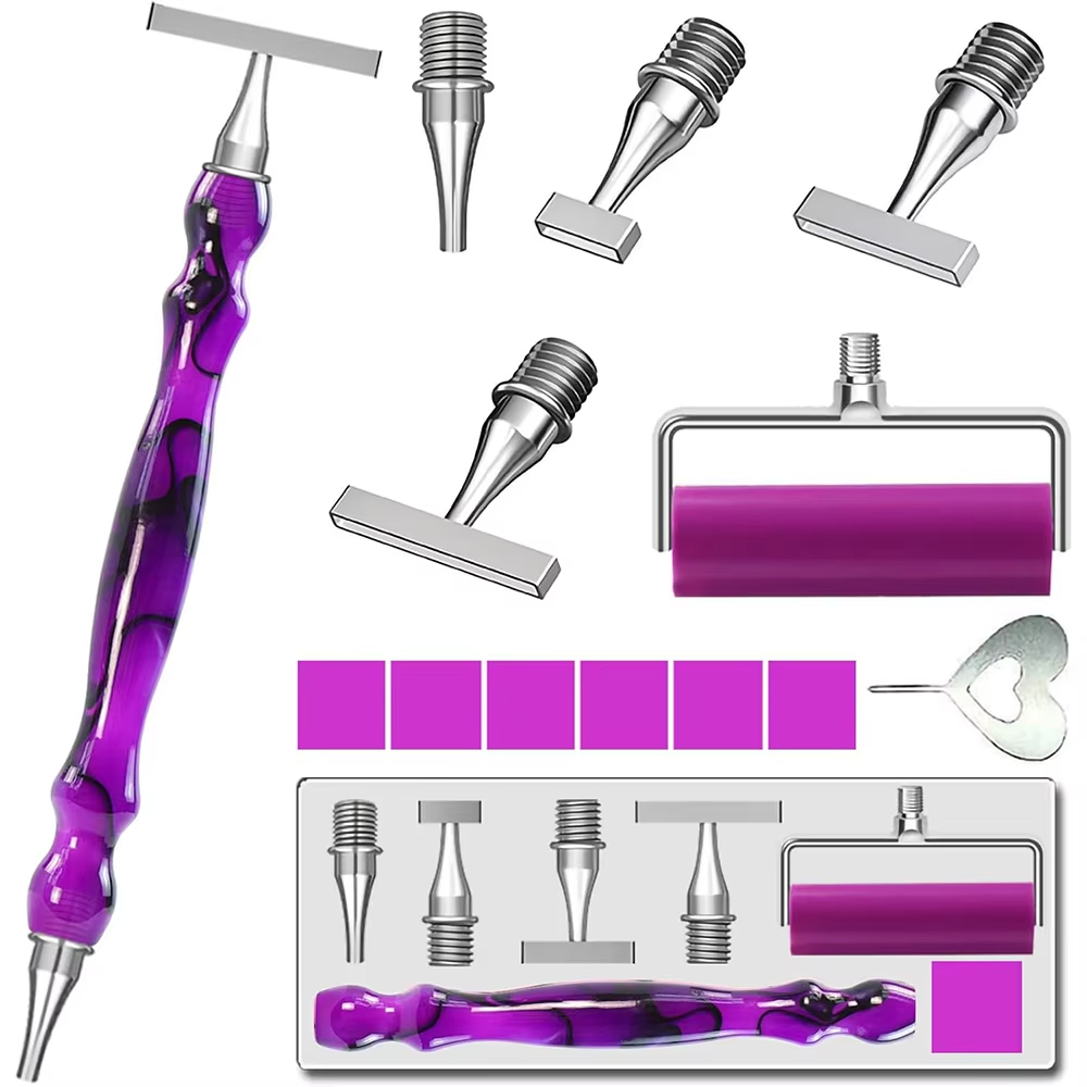 Embroidery Needle Pen - Ergonomisches Diamond-Painting-Kunst-Set mit Perlen-Dotting-Stiften, mit fein