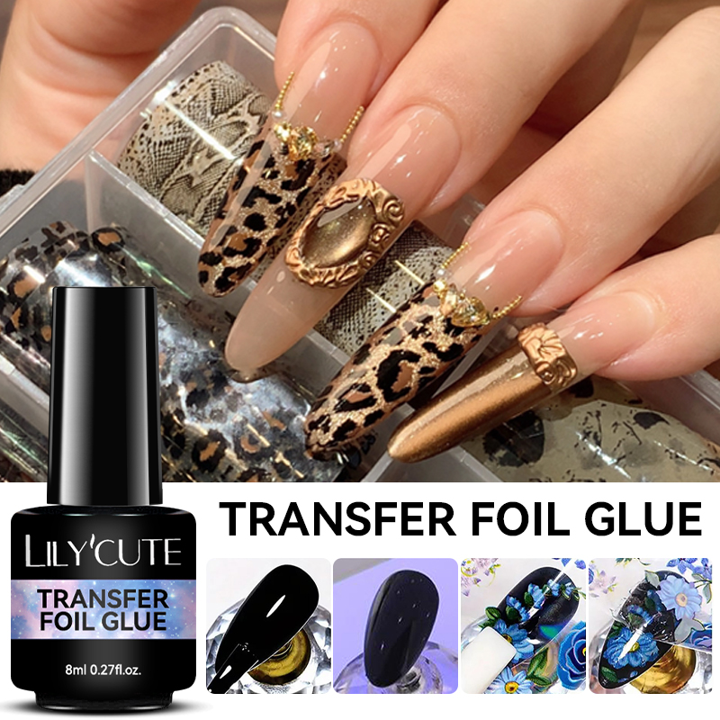 Transfer Paper Carbon - LILYCUTE 8ML Transferfolienkleber für Sternennägel, semi-permanenter