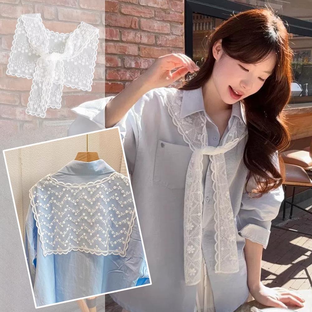 Embroidery Uniform - Französischer Spitzen-Schal für Damen, eleganter, ausgehöhlter