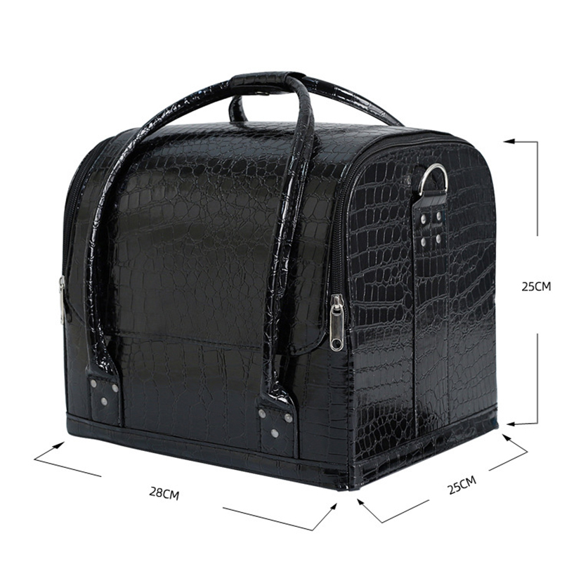 Embroidery Backpack Kit - Modische Kosmetiktasche mit Krokodilmuster, große Kapazität,