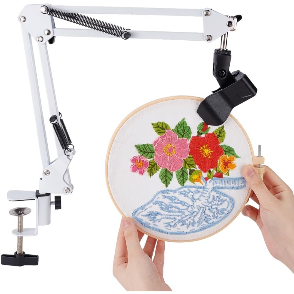 Embroidery Hoop Stand - Weiß Stickerei Tischständer Kit 8mm Loch