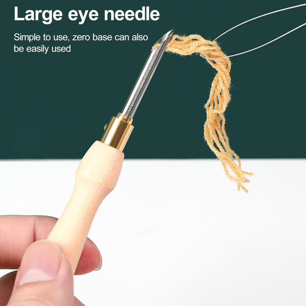 Embroidery Needle Pen - Sticknadel mit Holzgriff, Stricknadel, Stickerei-Stanznadel, Stift,
