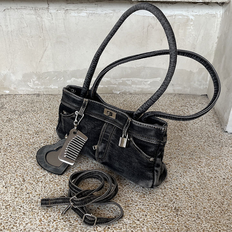 Embroidery Ideas - Denim-Umhängetaschen für Damen, Schultertasche, trendige Umhängetasche,