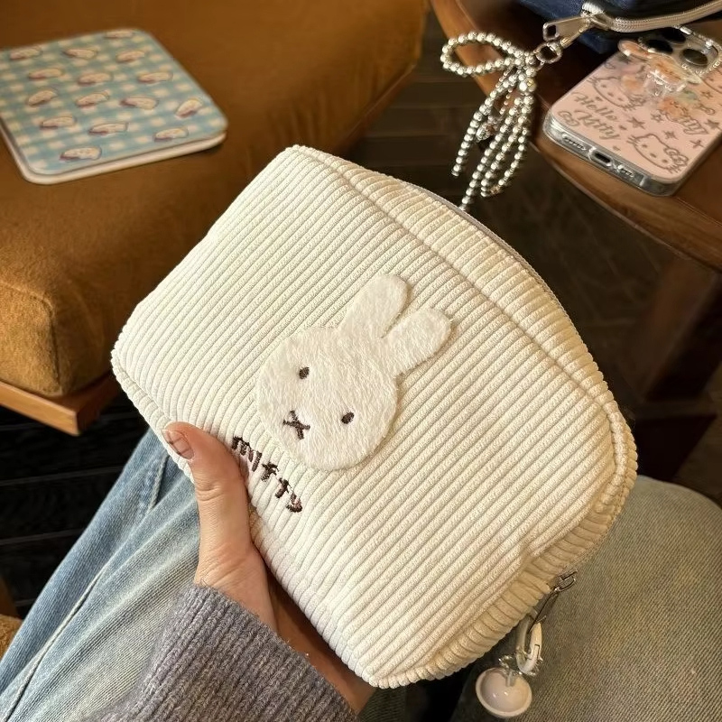 Embroidery Wallet - Miffy Kawaii Cord-Kosmetiktasche, große Aufbewahrungstaschen, tragbare