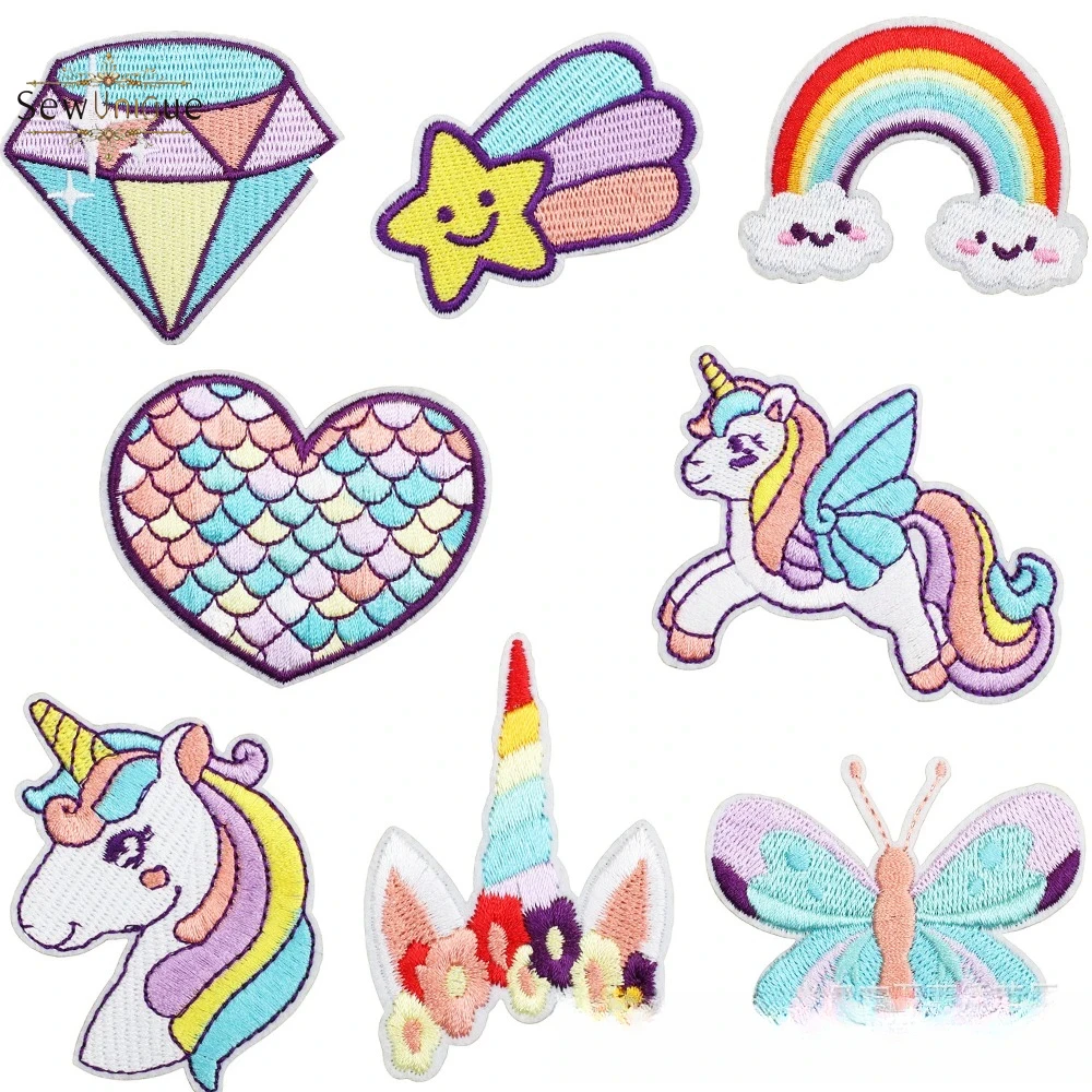 Embroidery Unicorn - Einhorn Corolla Stickerei Tuch Aufkleber Fantasie