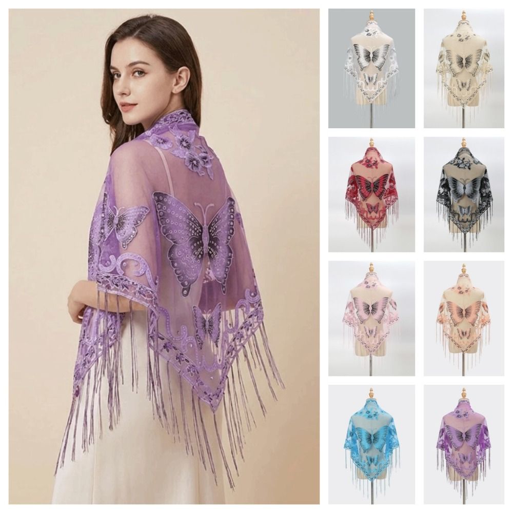 Luxuriöser Blumen-Spitzenschal – Embroidery Underlay Bewertung und Preis