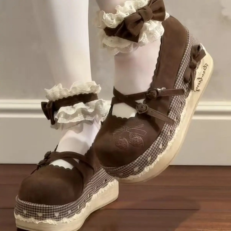 Lolita High Heels mit erhöhter – Embroidery Canvas Bewertung und Preis