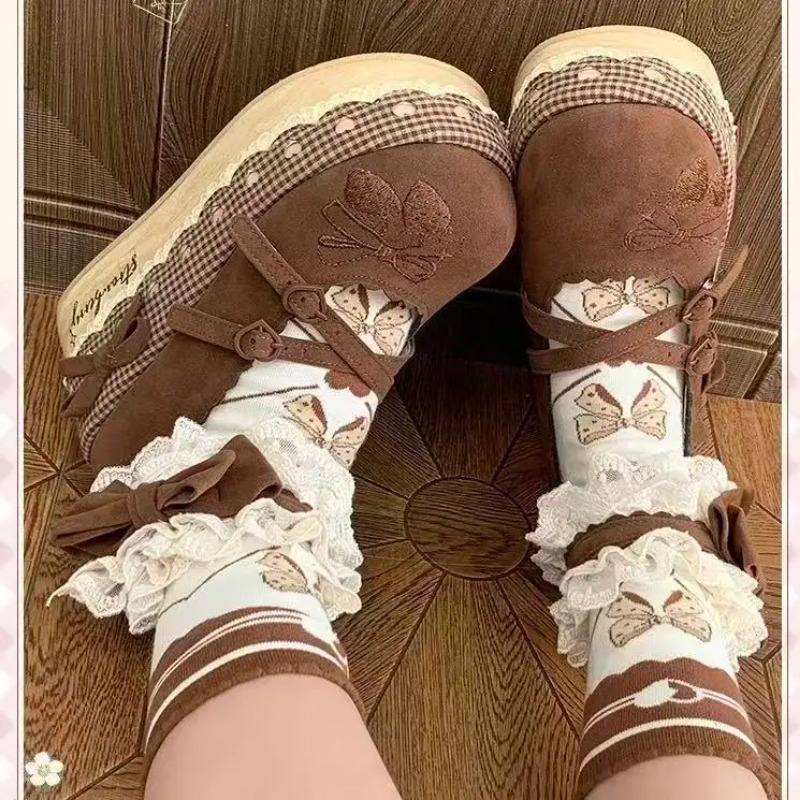 Lolita High Heels mit erhöhter – Embroidery Canvas Bewertung und Preis