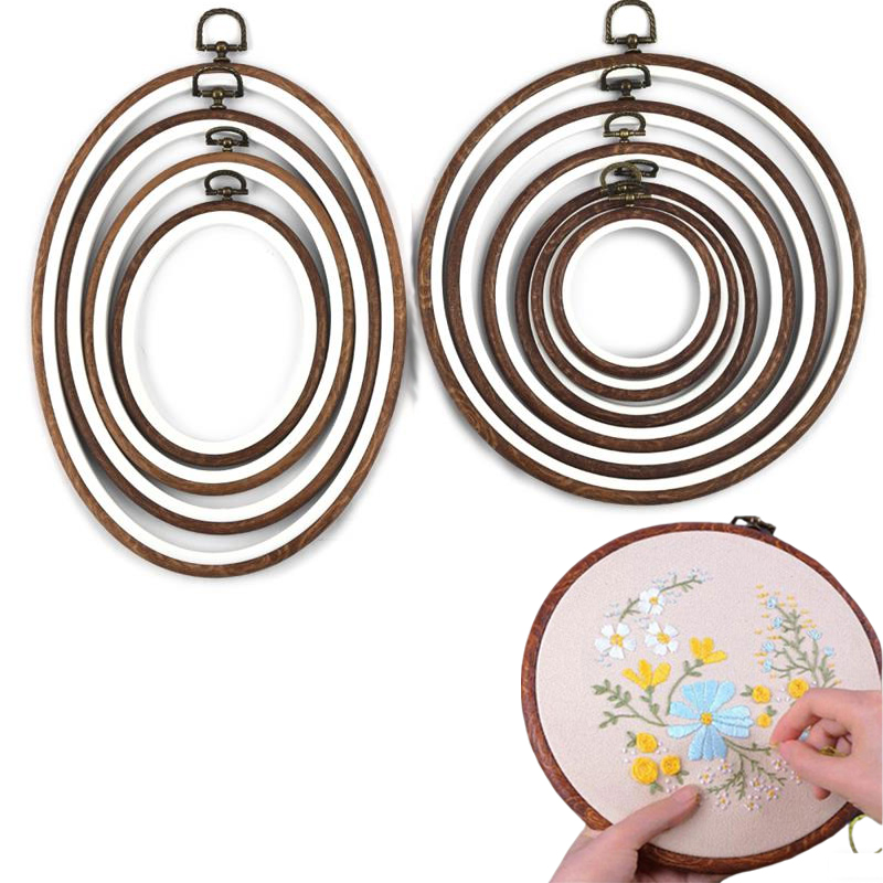 10PCS Nähen Werkzeug Runde Ova – Embroidery Ring Bewertung und Preis