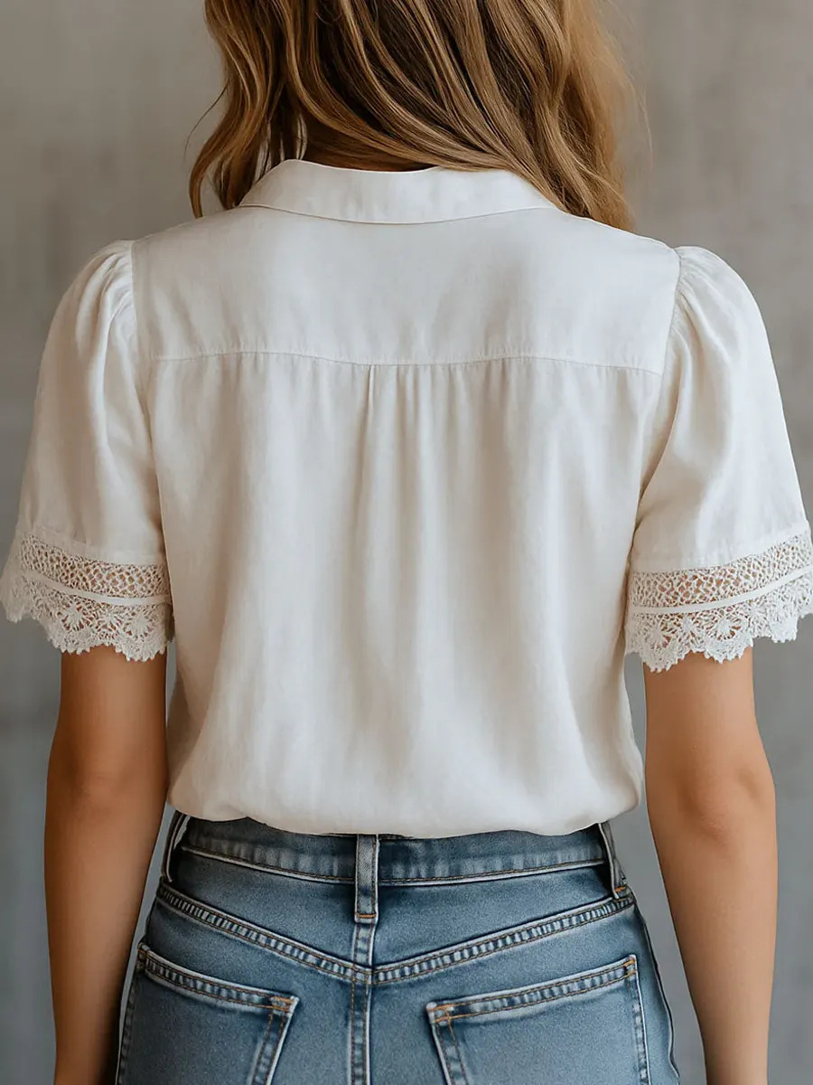 Elegante Damenblusen, lässig,  – Embroidery Uniform Bewertung und Preis