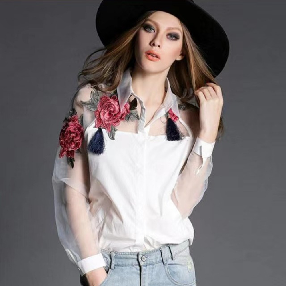 Damenmode Blumenstickerei Chif – Embroidery Underlay Bewertung und Preis